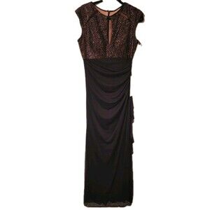 DJ-JAZ Navy Formal Dress With Lace & Sequins Sz 10